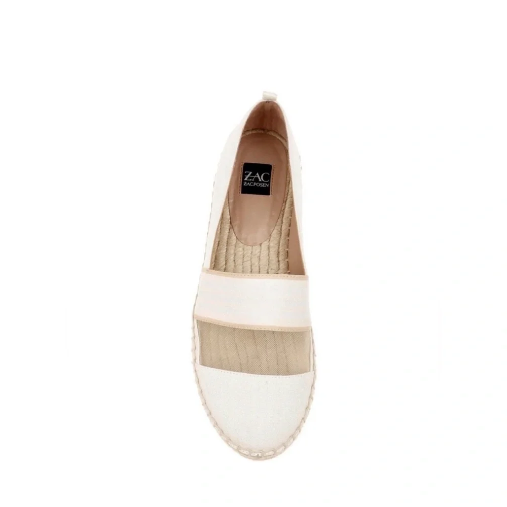 ZAC Zac Posen Textile Mesh Espadrille Flats Ivory/Nude Size 8M